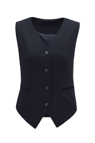 Shop Pocketed Button Up Vest - High-Quality U.S. Made Women’s Fashion with Free Fast Shipping