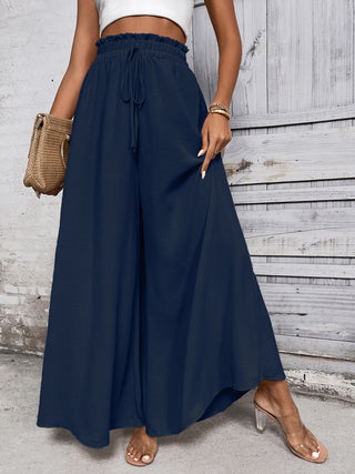 Shop Honey Tied High Waist Wide Leg Pants - High-Quality U.S. Made Women’s Fashion with Free & Fast Shipping