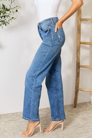 Shop Judy Blue Full Size High Waist Distressed Jeans - High-Quality U.S. Made Women’s Fashion with Free & Fast Shipping