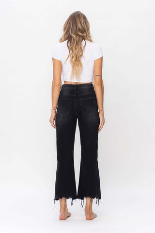 Shop Vervet by Flying Monkey Vintage Ultra High Waist Distressed Crop Flare Jeans - High-Quality U.S. Made Women’s Fashion with Free & Fast Shipping