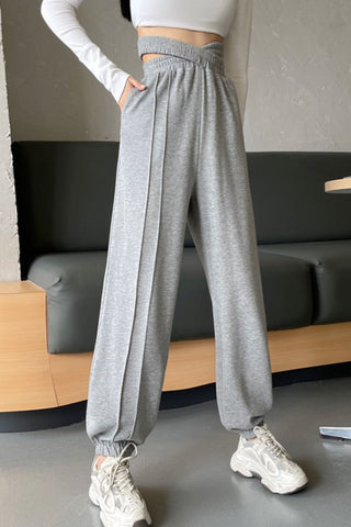 Shop Crisscross Long Sweatpants - High-Quality U.S. Made Women’s Fashion with Free & Fast Shipping