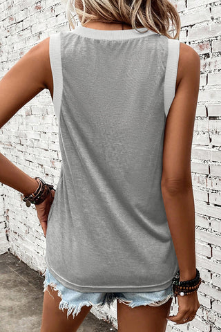 Shop V-Neck Wide Strap Tank - High-Quality U.S. Made Women’s Fashion with Free & Fast Shipping