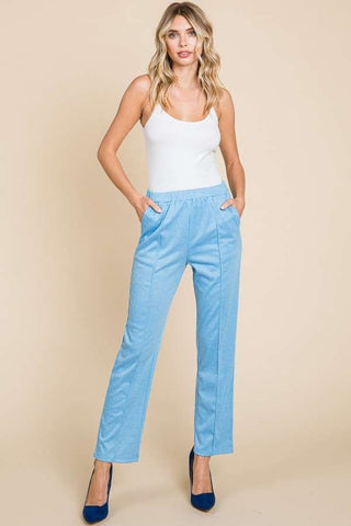 Shop Culture Code Full Size Pin Tuck Detail Slim Pants - High-Quality U.S. Made Women’s Fashion with Free & Fast Shipping