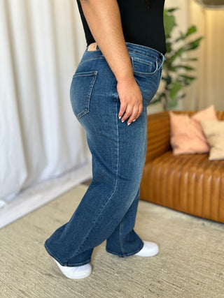 Shop RFM Full Size High Rise Tummy Control Wide Leg Jeans - High-Quality U.S. Made Women’s Fashion with Free Fast Shipping