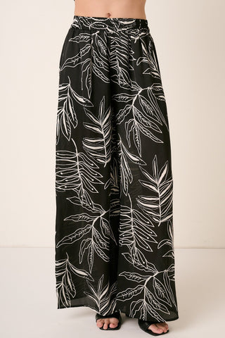 Shop Mittoshop Printed Wide Leg Pants - High-Quality U.S. Made Women’s Fashion with Free & Fast Shipping