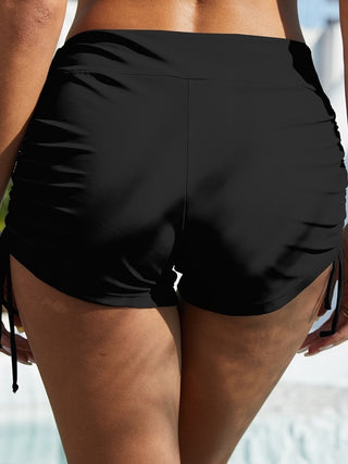 Shop Drawstring Mid-Rise Waist Swim Shorts - High-Quality U.S. Made Women’s Fashion with Free Fast Shipping