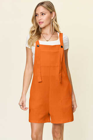 Shop Tangerine Double Take Full Size Texture Sleeveless Romper - High-Quality U.S. Made Women’s Fashion with Free & Fast Shipping