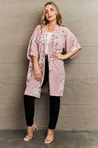 Shop Justin Taylor Aurora Rose Floral Kimono - High-Quality U.S. Made Women’s Fashion with Free & Fast Shipping