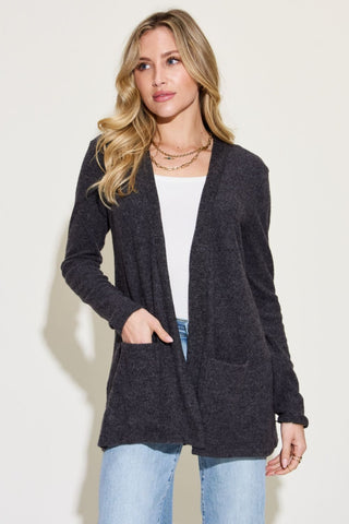 Shop Zenana Open Front Long Sleeve Cardigan - High-Quality U.S. Made Women’s Fashion with Free & Fast Shipping