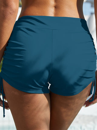 Shop Drawstring Mid-Rise Waist Swim Shorts - High-Quality U.S. Made Women’s Fashion with Free Fast Shipping