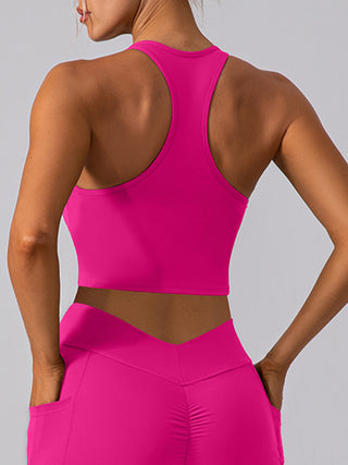 Shop Square Neck Racerback Cropped Tank - High-Quality U.S. Made Women’s Fashion with Free & Fast Shipping