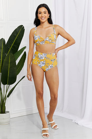 Shop Marina West Swim Take A Dip Twist High-Rise Bikini in Mustard - High-Quality U.S. Made Women’s Fashion with Free & Fast Shipping