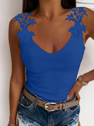 Shop Full Size Lace Detail Scoop Neck Tank - High-Quality U.S. Made Women’s Fashion with Free Fast Shipping