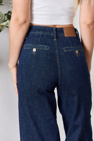 Shop Judy Blue Full Size High Waist Cropped Wide Leg Jeans - High-Quality U.S. Made Women’s Fashion with Free & Fast Shipping