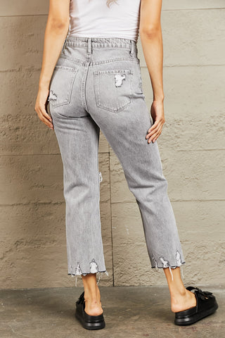 Shop BAYEAS High Waisted Cropped Mom Jeans - High-Quality U.S. Made Women’s Fashion with Free Fast Shipping