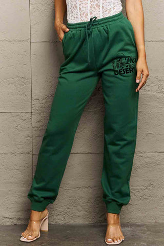 Shop Simply Love Full Size HAVE THE DAY YOU DESERVE Graphic Sweatpants - High-Quality U.S. Made Women’s Fashion with Free Fast Shipping