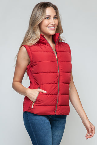 Shop Snobbish Zip Up Turtleneck Vest with Pockets - High-Quality U.S. Made Women’s Fashion with Free Fast Shipping