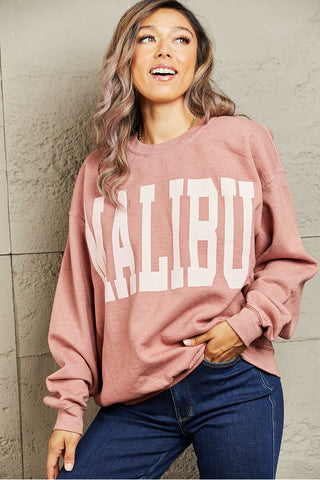 Shop Sweet Claire "Malibu" Oversized Crewneck Sweatshirt - High-Quality U.S. Made Women’s Fashion with Free & Fast Shipping