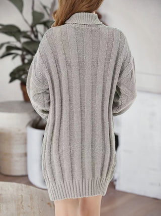 Shop Cable-Knit Turtleneck Sweater Dress - High-Quality U.S. Made Women’s Fashion with Free & Fast Shipping