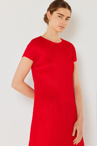 Shop Marina West Swim Pleated Cap Sleeve A-Line Dress - High-Quality U.S. Made Women’s Fashion with Free & Fast Shipping