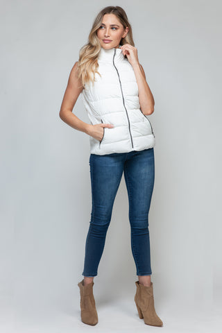 Shop Snobbish Zip Up Turtleneck Vest with Pockets - High-Quality U.S. Made Women’s Fashion with Free & Fast Shipping