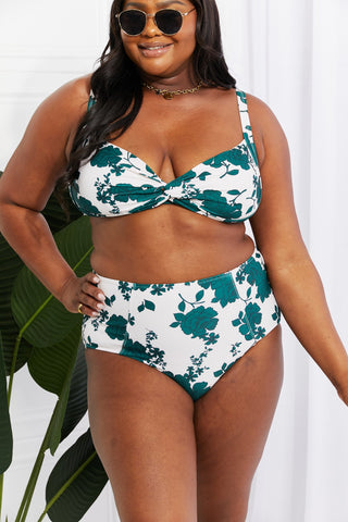 Shop Marina West Swim Take A Dip Twist High-Rise Bikini in Forest - High-Quality U.S. Made Women’s Fashion with Free Fast Shipping