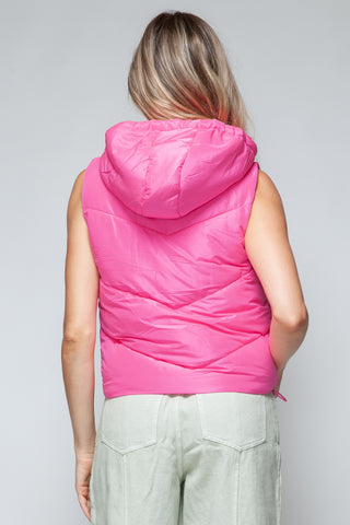 Shop Snobbish Zip Up Quilted Hooded Vest - High-Quality U.S. Made Women’s Fashion with Free Fast Shipping