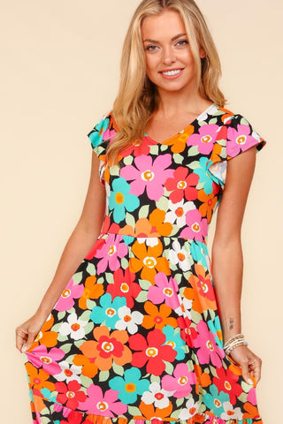 Shop Haptics Floral Midi Dress with Side Pockets - High-Quality U.S. Made Women’s Fashion with Free & Fast Shipping