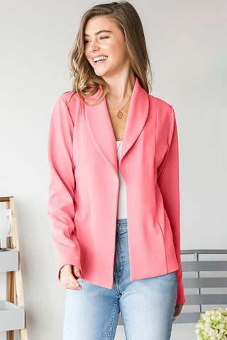 Shop Heimish Open Front Long Sleeve Blazer - High-Quality U.S. Made Women’s Fashion with Free & Fast Shipping