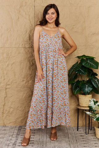 Shop Floral HEYSON Take Your Chances Full Size Floral Halter Neck Maxi Dress - High-Quality U.S. Made Women’s Fashion with Free & Fast Shipping