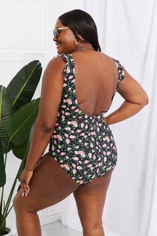 Shop Marina West Swim Full Size Float On Ruffle Faux Wrap One-Piece in Floral - High-Quality U.S. Made Women’s Fashion with Free & Fast Shipping