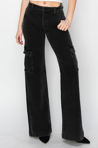 Shop Risen Full Size High Rise Wide Leg Cargo Jeans - High-Quality U.S. Made Women’s Fashion with Free Fast Shipping