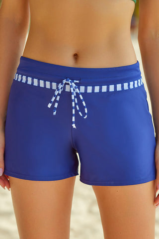 Shop Royal Blue Full Size Run Contrast Drawstring Swim Bottoms - High-Quality U.S. Made Women’s Fashion with Free & Fast Shipping