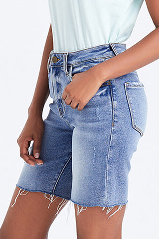 Shop BAYEAS High Rise Denim Shorts - High-Quality U.S. Made Women’s Fashion with Free & Fast Shipping