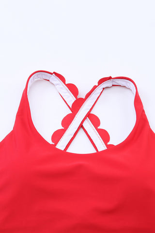 Shop Crisscross Scoop Neck Swim Top - High-Quality U.S. Made Women’s Fashion with Free & Fast Shipping