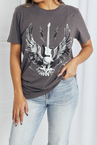 Shop Charcoal mineB Full Size Eagle Graphic Tee Shirt - High-Quality U.S. Made Women’s Fashion with Free & Fast Shipping