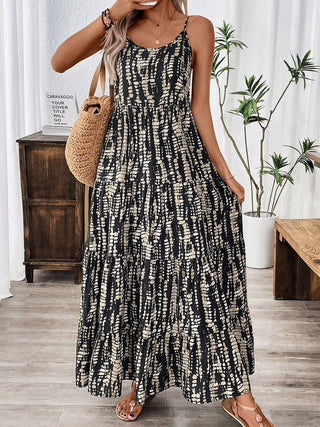 Shop Printed Scoop Neck Maxi Cami Dress - High-Quality U.S. Made Women’s Fashion with Free Fast Shipping