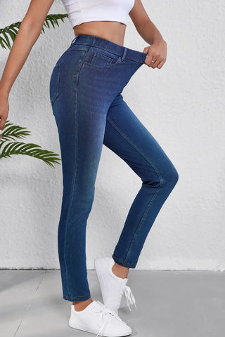 Shop High Waist Skinny Jeans with Pockets - High-Quality U.S. Made Women’s Fashion with Free & Fast Shipping