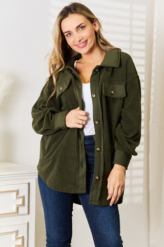 Shop Heimish Cozy Girl Full Size Button Down Shacket - High-Quality U.S. Made Women’s Fashion with Free & Fast Shipping