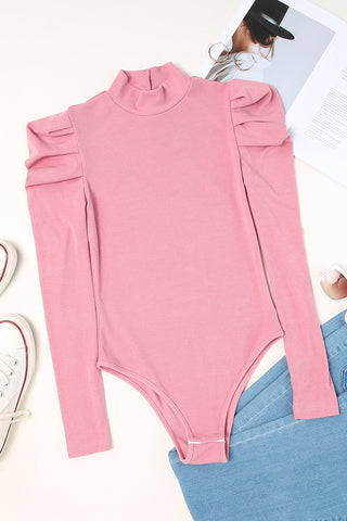 Shop Mock Neck Puff Sleeve Bodysuit - High-Quality U.S. Made Women’s Fashion with Free & Fast Shipping