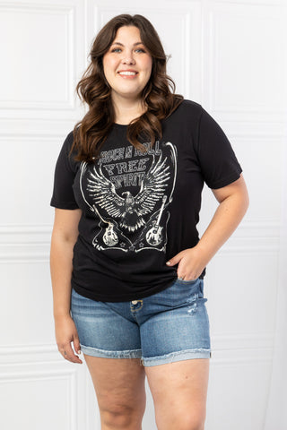 Shop Black mineB Full Size Free Spirit Graphic Tee - High-Quality U.S. Made Women’s Fashion with Free & Fast Shipping