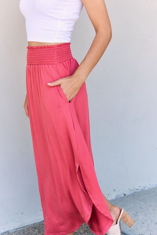 Shop Doublju Comfort Princess Full Size High Waist Scoop Hem Maxi Skirt - High-Quality U.S. Made Women’s Fashion with Free & Fast Shipping