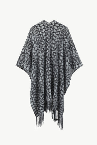 Shop Open Front Fringe Hem Poncho - High-Quality U.S. Made Women’s Fashion with Free Fast Shipping