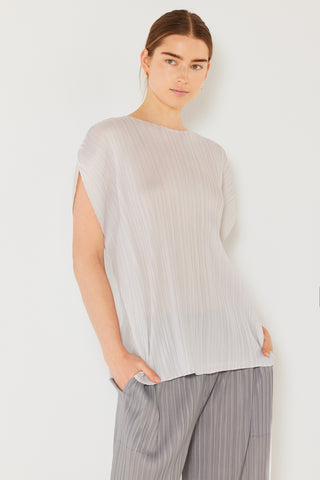 Shop Light Gray One Size Marina West Swim Rib Pleated Oversized Dolman Sleeve Top - High-Quality U.S. Made Women’s Fashion with Free & Fast Shipping