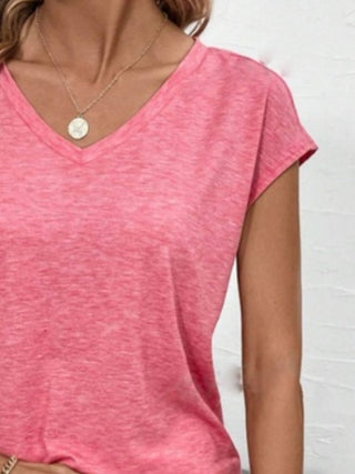 Shop V-Neck Short Sleeve T-Shirt - High-Quality U.S. Made Women’s Fashion with Free & Fast Shipping