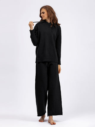 Shop Long Sleeve Hooded Sweater and Knit Pants Set - High-Quality U.S. Made Women’s Fashion with Free Fast Shipping