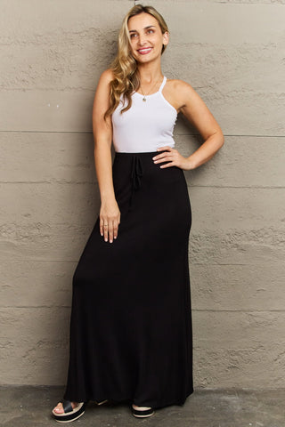 Shop Culture Code For The Day Full Size Flare Maxi Skirt in Black - High-Quality U.S. Made Women’s Fashion with Free & Fast Shipping