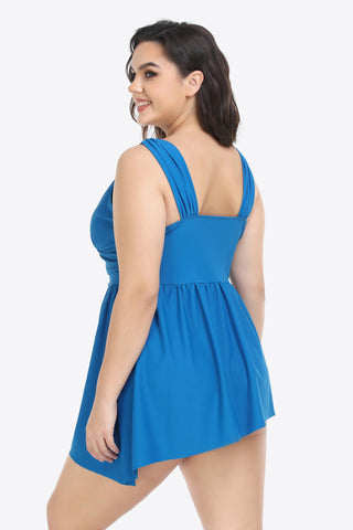 Shop Plus Size Plunge Sleeveless Two-Piece Swimsuit - High-Quality U.S. Made Women’s Fashion with Free Fast Shipping