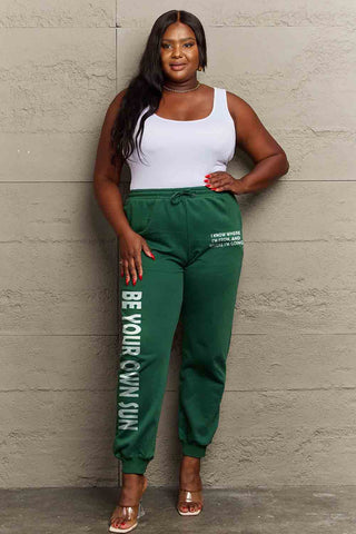 Shop Simply Love Full Size BE YOUR OWN SUN Graphic Sweatpants - High-Quality U.S. Made Women’s Fashion with Free Fast Shipping