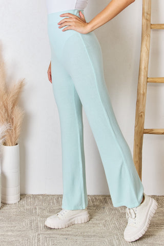 Shop RISEN Full Size High Waist Ultra Soft Knit Flare Pants - High-Quality U.S. Made Women’s Fashion with Free Fast Shipping